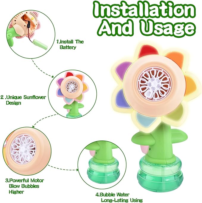 Seven-Color Flower Bubble Machine