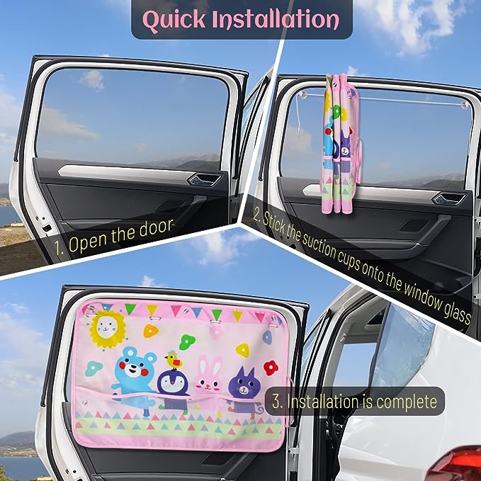 Curtain Sun Visor Blinds Cover With Storage Pocket For Baby