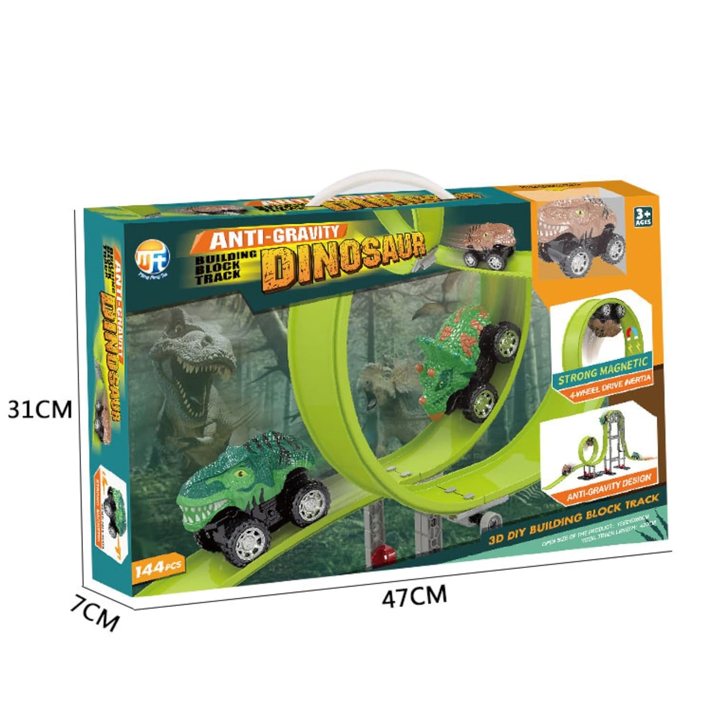 Anti Gravity Dinosaur Car Race Tracks