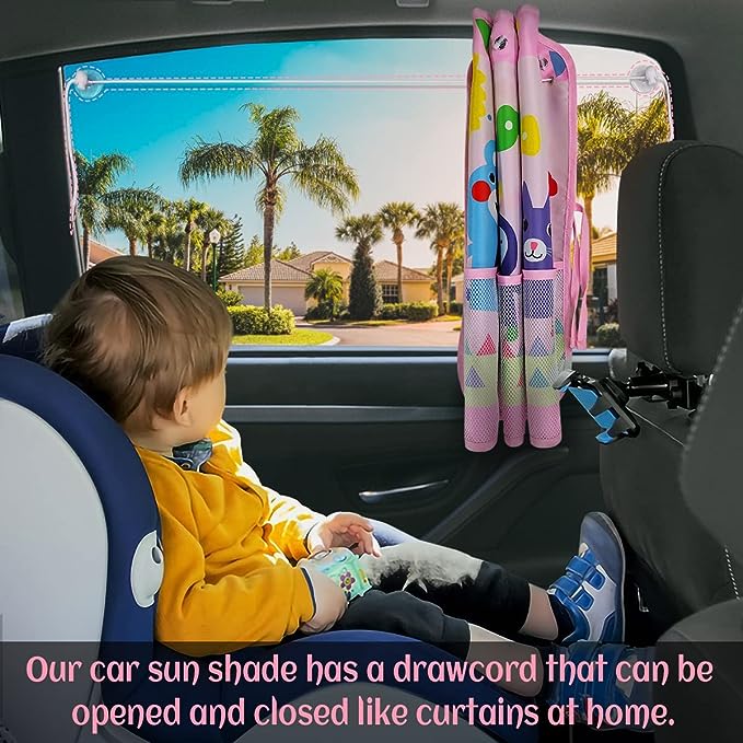 Curtain Sun Visor Blinds Cover With Storage Pocket For Baby