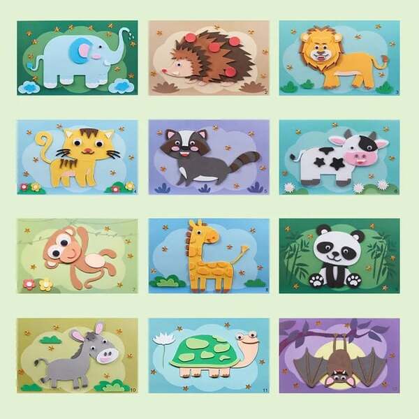 Cartoon Craft Stickers (12 pieces)