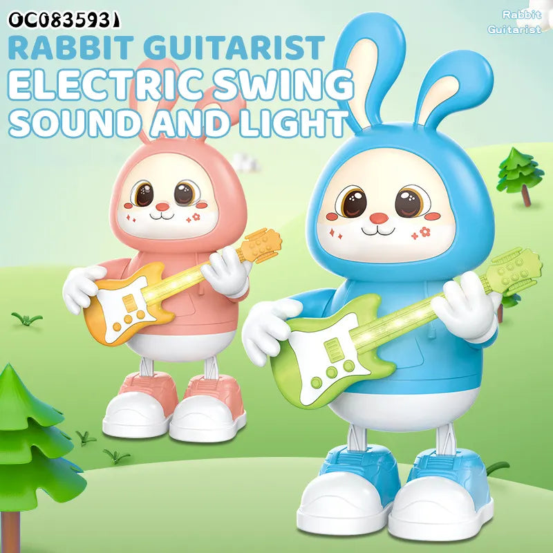 Cartoon cute guitarist electric animal rabbit toy