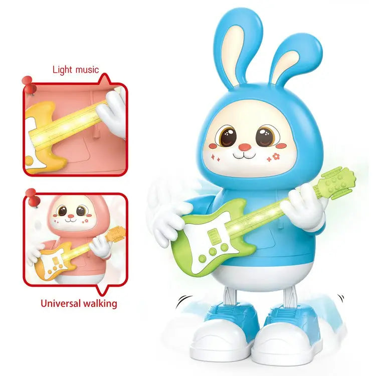 Cartoon cute guitarist electric animal rabbit toy