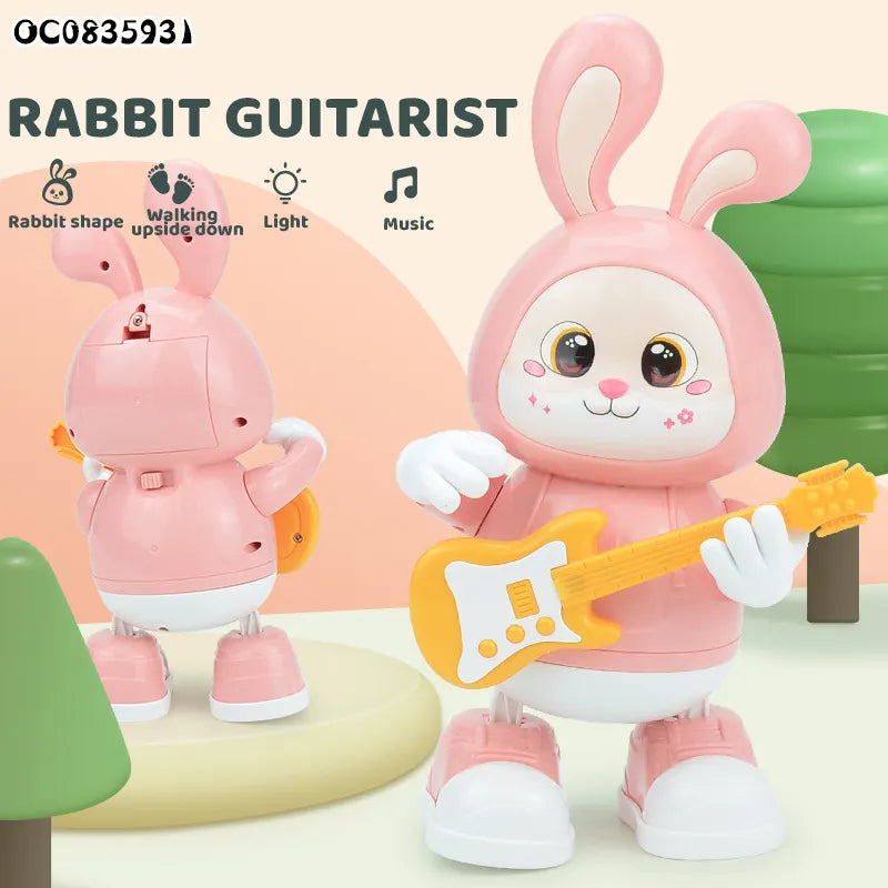 Cartoon cute guitarist electric animal rabbit toy