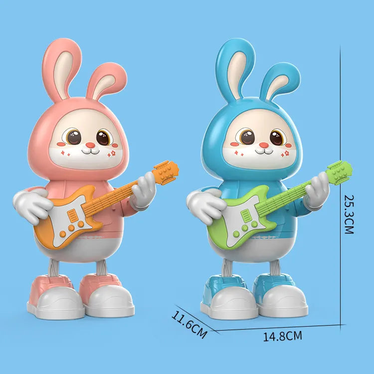 Cartoon cute guitarist electric animal rabbit toy