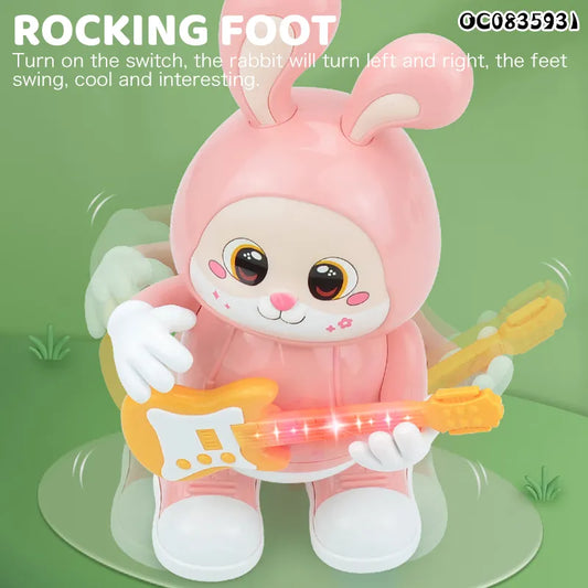 Cartoon cute guitarist electric animal rabbit toy