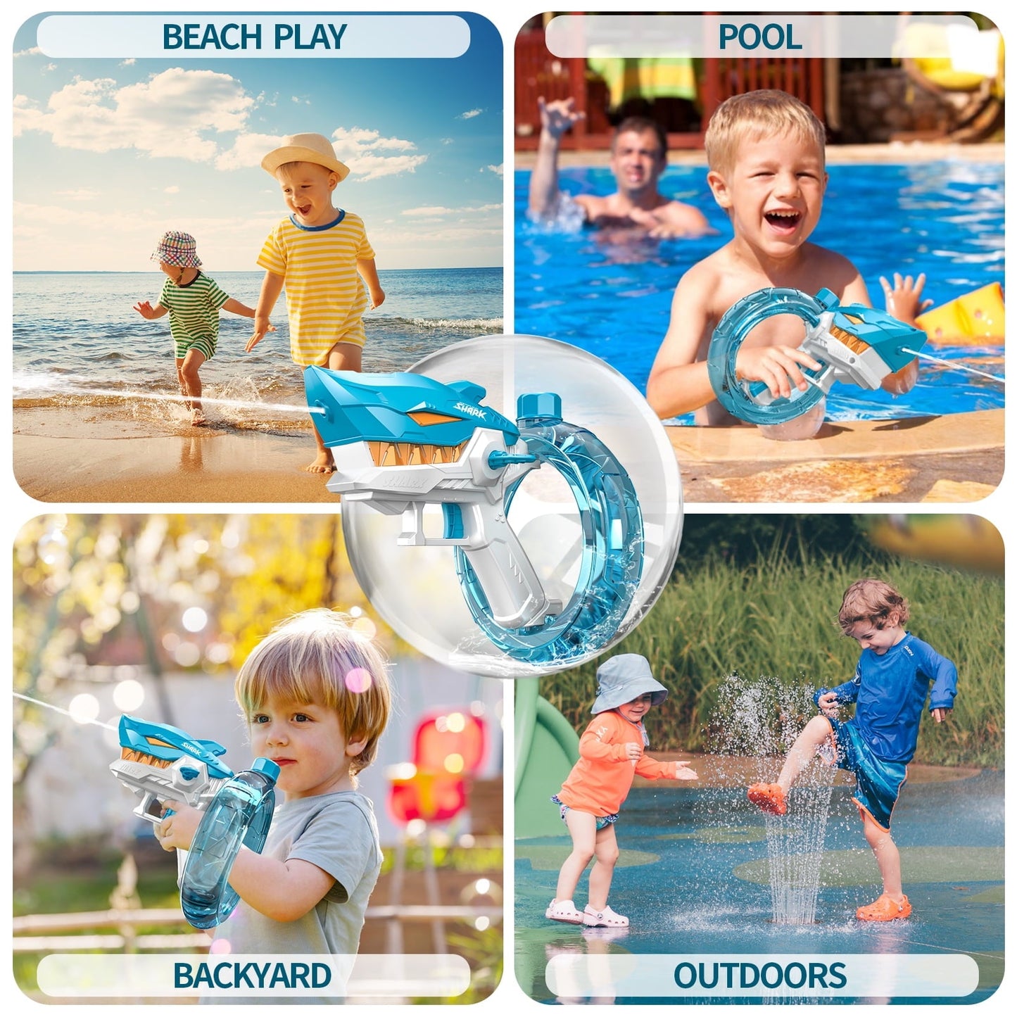 Fully Automatic Pistol Style Water Gun Toys for Kids and Adults