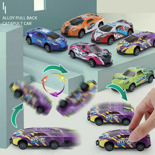 Dynamic Stunt Fleet: 6-Piece 360° Rotating Toy Car Set