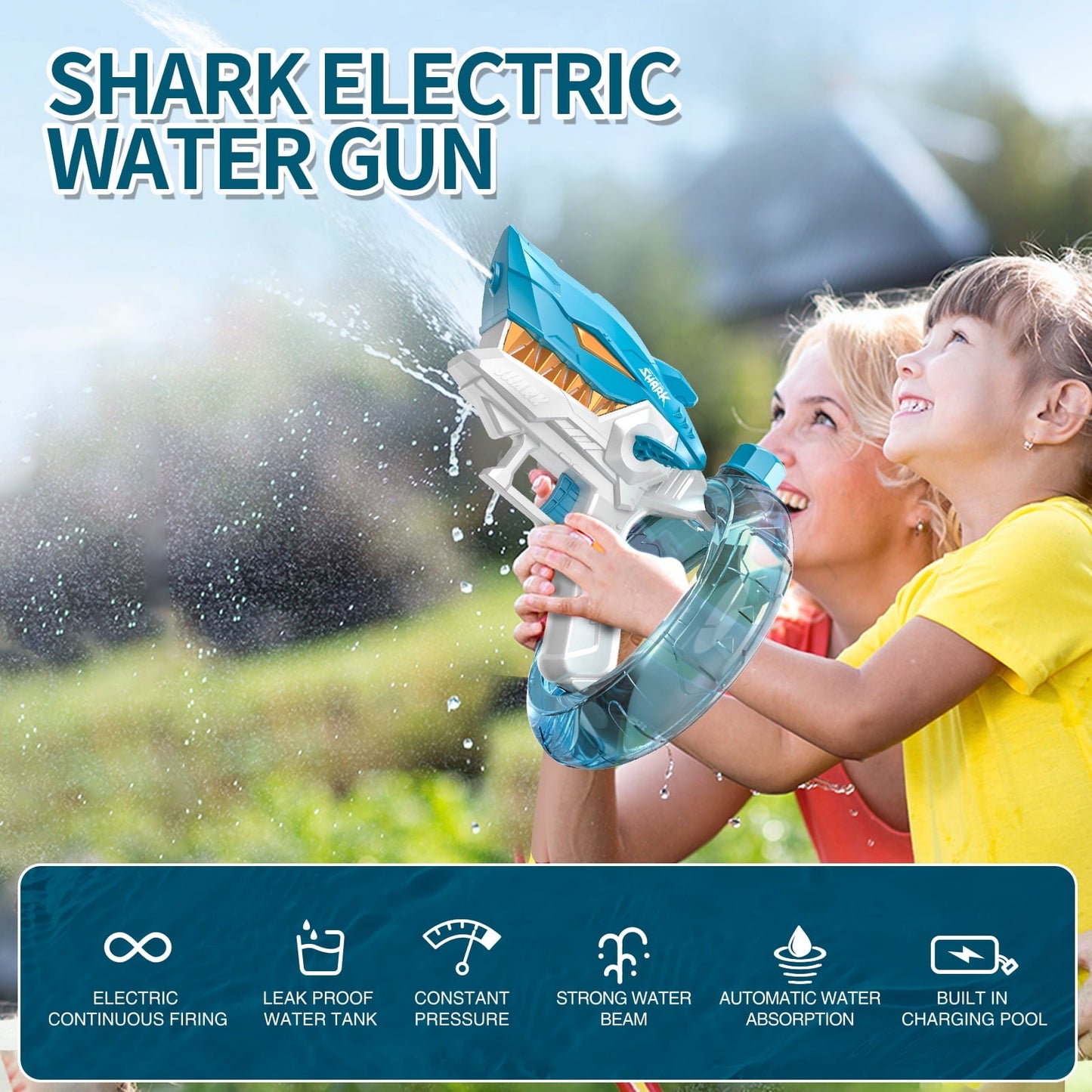 Fully Automatic Pistol Style Water Gun Toys for Kids and Adults