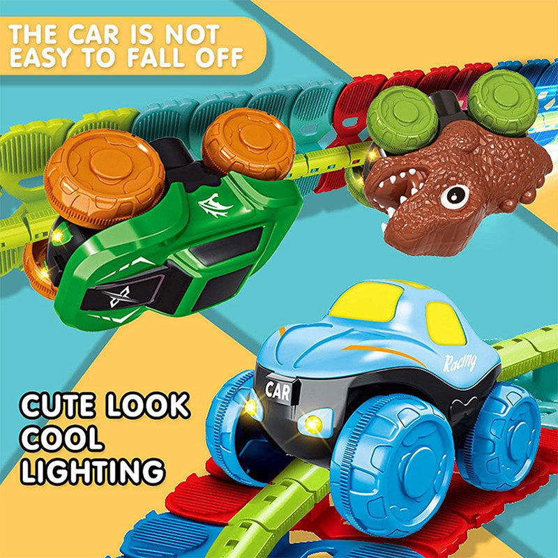 Dinosaur Car Race Tracks Toy for Kids