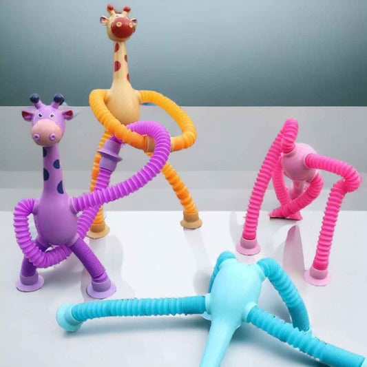 Giraffe Trio Telescopic Suction Toy (3 Pieces)