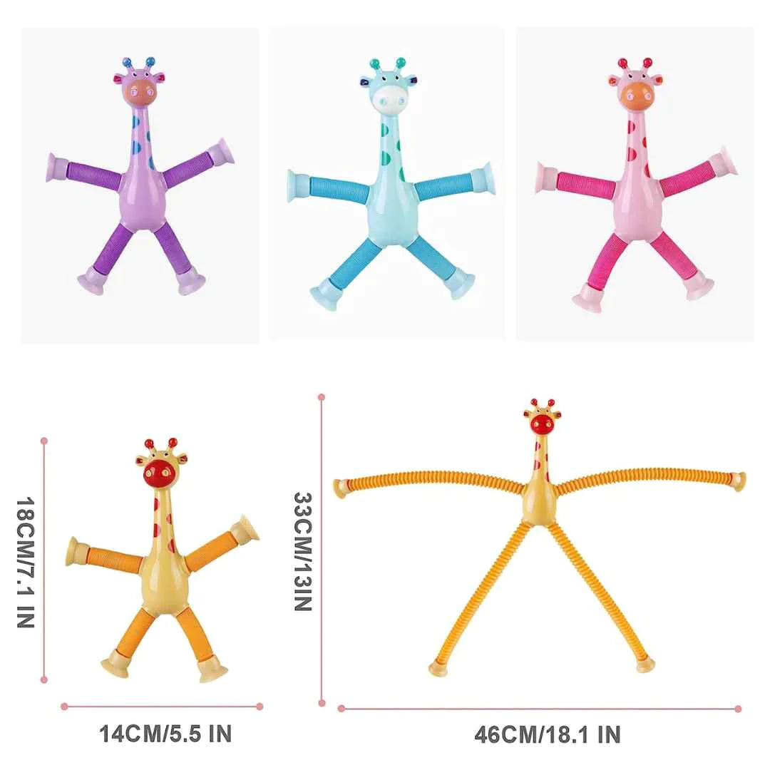 Giraffe Trio Telescopic Suction Toy (3 Pieces)