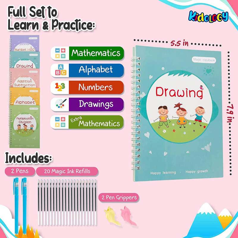 Handwriting Magic Practice Copybook (5 Books) - HelloKidology