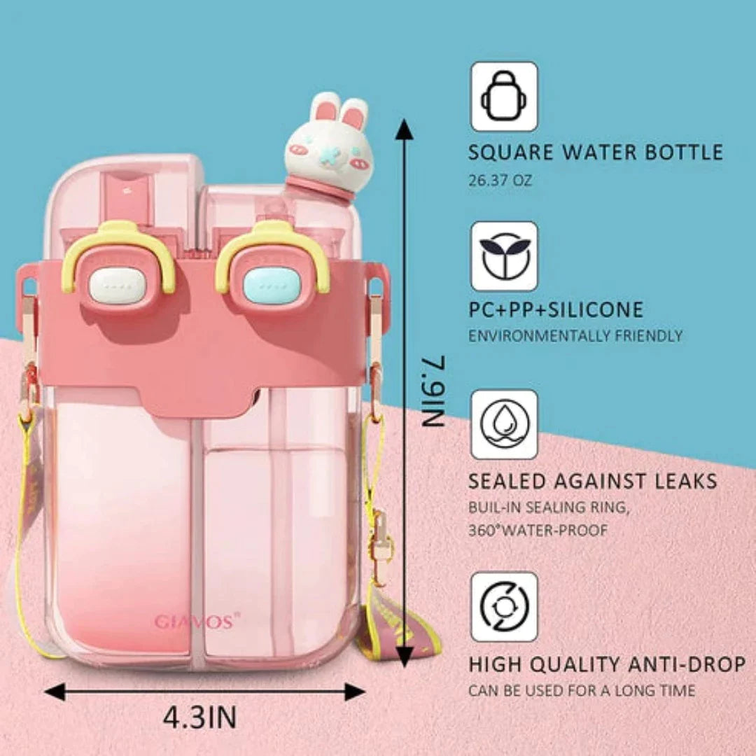 AnimAqua: 2-Way Drinking Animal Topper Water Bottle