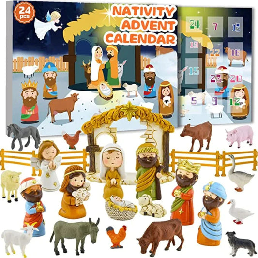 Divine Countdown: Nativity Scene Advent Calendar Set