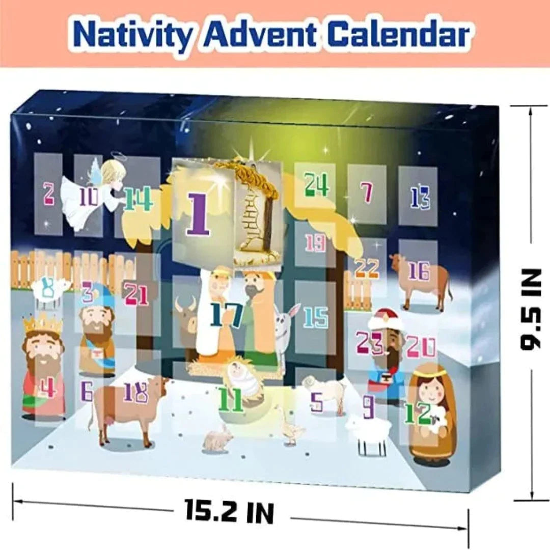 Divine Countdown: Nativity Scene Advent Calendar Set