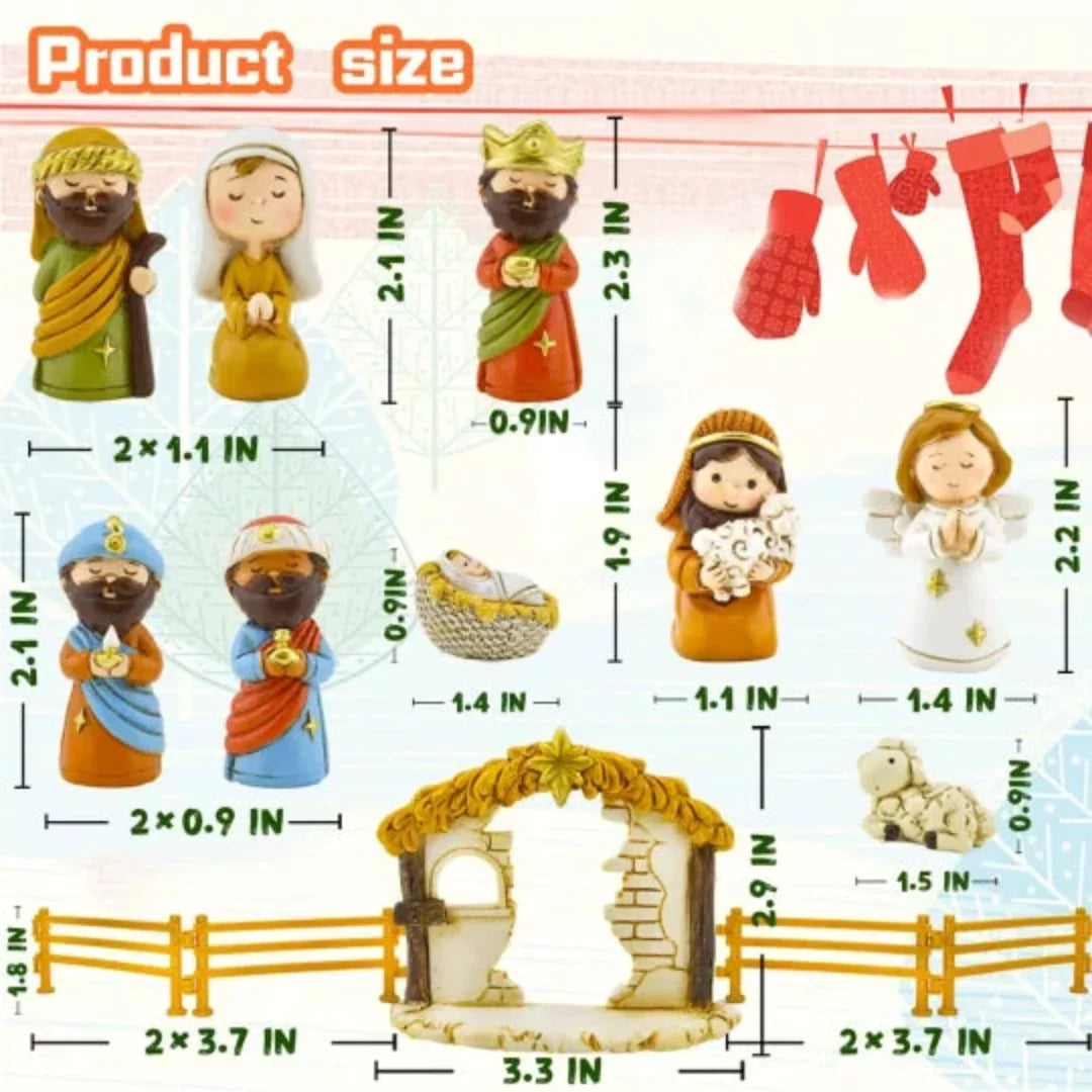 Divine Countdown: Nativity Scene Advent Calendar Set