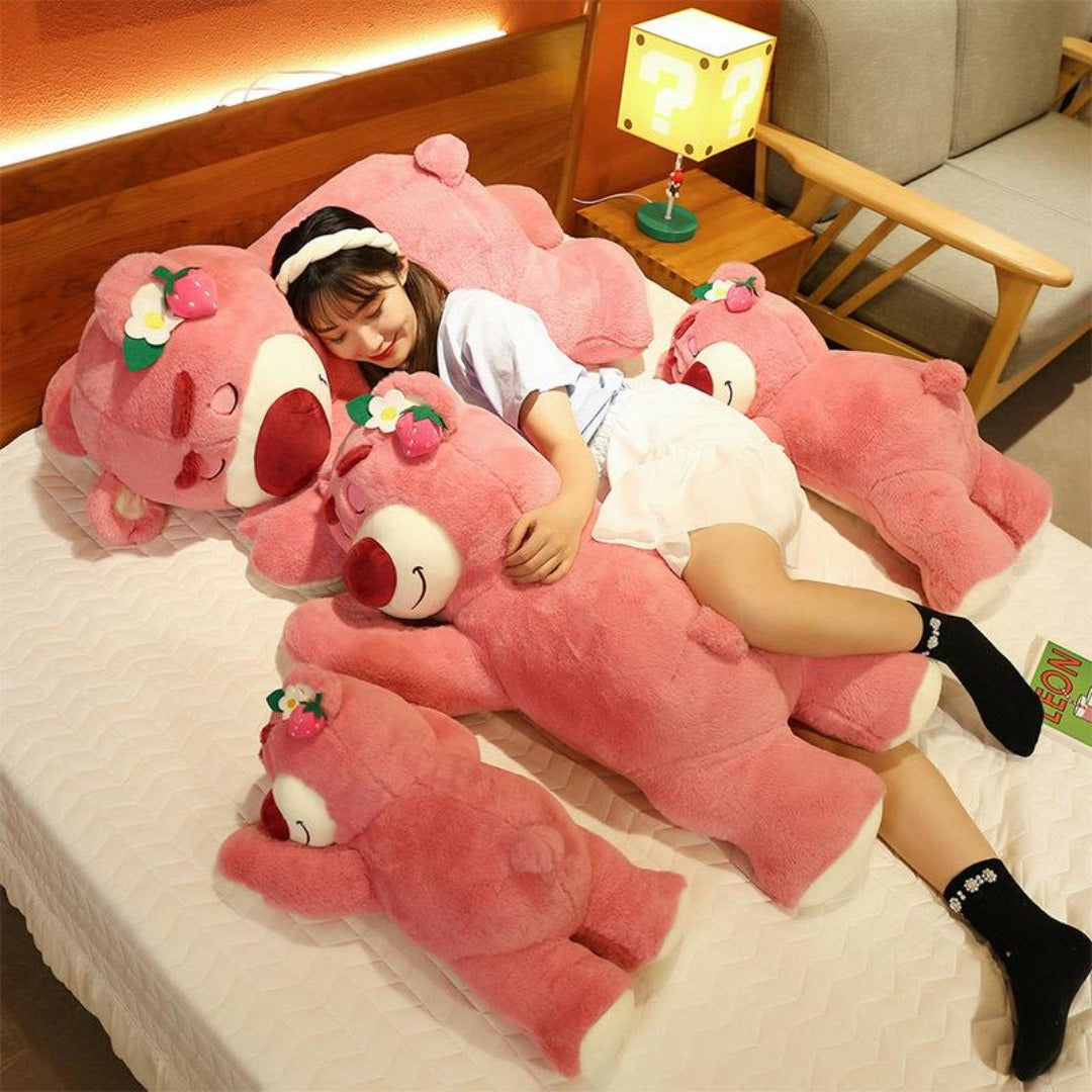 Strawberry Dreams: Fragrant Bear Sleeping Pillow